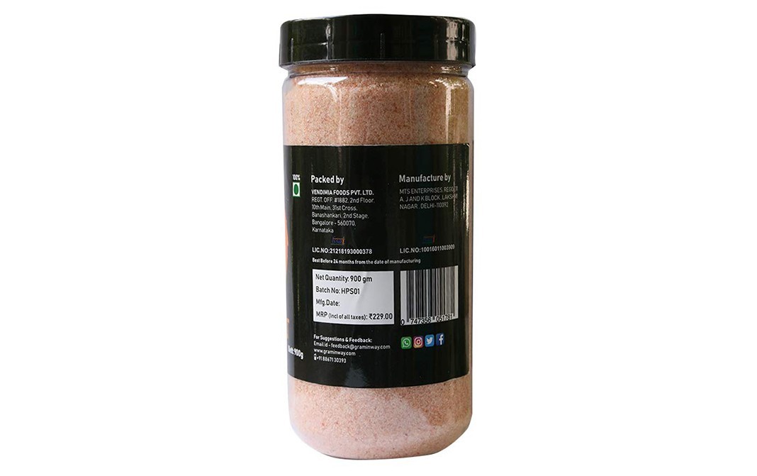 Graminway Himalayan Pink Salt    Plastic Jar  900 grams